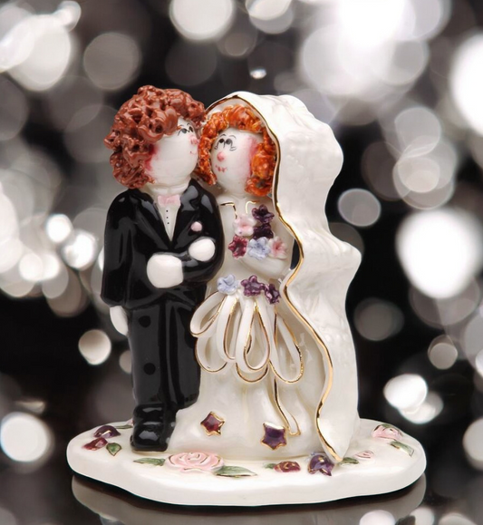 Ceramic Bride and Groom Wedding Cake Topper Wedding Decor Wedding Gift - cake topper