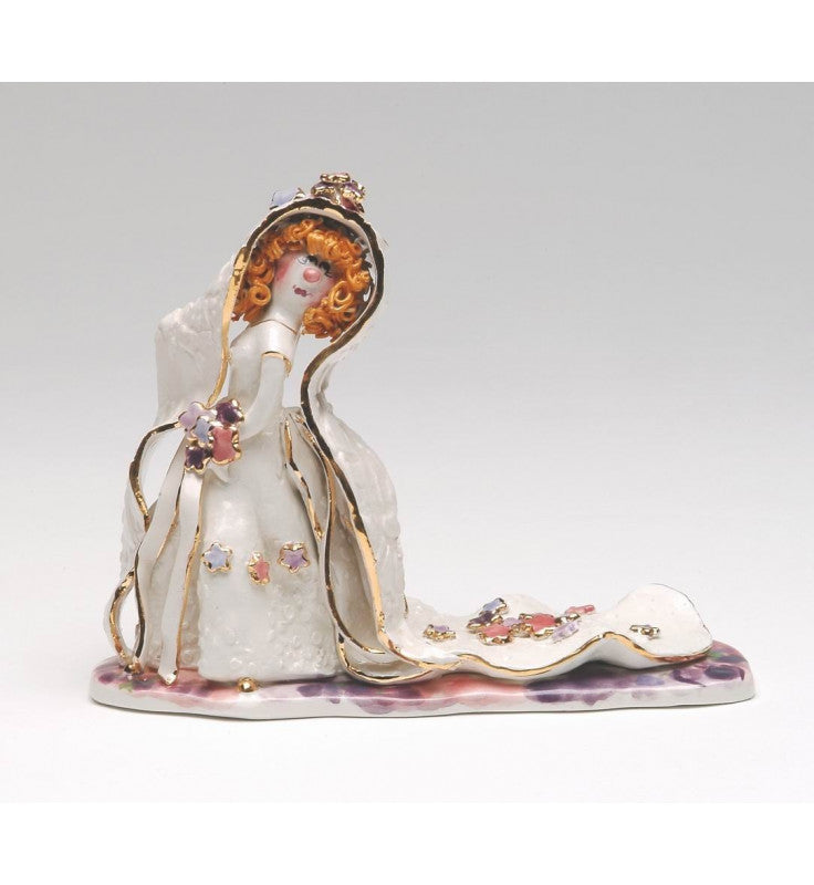 Ceramic Bride with Curly Hair Figurine Wedding Gift Wedding Decor - Figurine