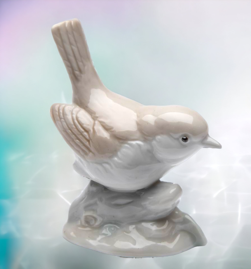 Ceramic Brown Bird Figurine Home Décor Gift for Her Mom Kitchen Décor Birdwatcher Gift Vintage Decor - Figurine