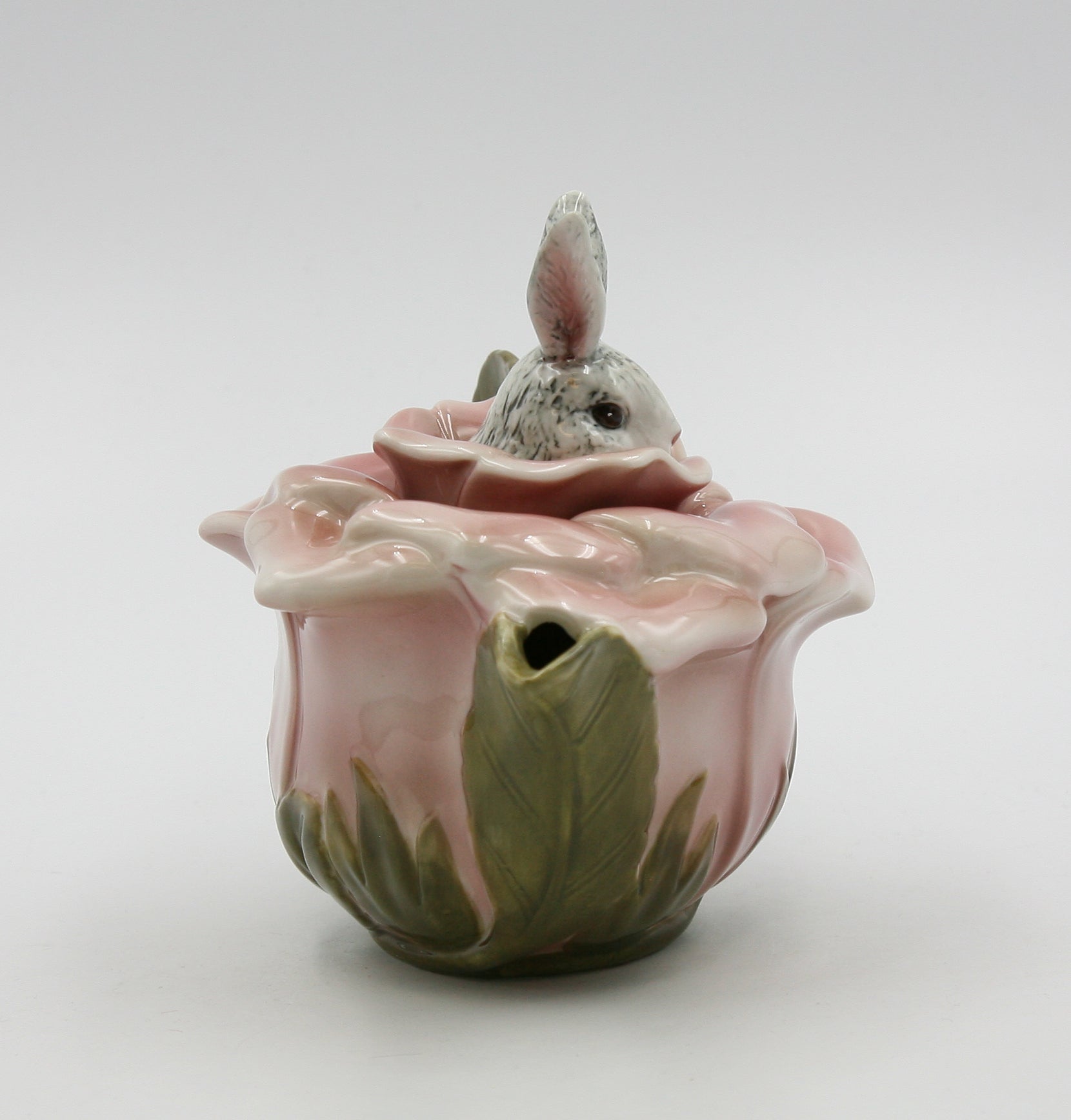 Ceramic Bunny Rabbit on a Rose Teapot Gift for Her Gift for Mom Tea Party Décor Café Décor Spring Kitchen Decor - teapot