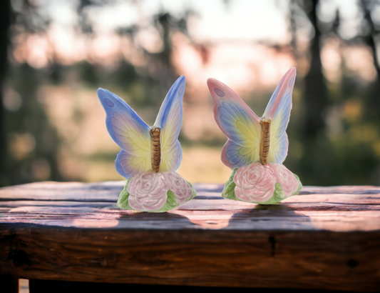 Ceramic Butterfly Salt and Pepper Shakers Home Décor Gift for Her Gift for Mom Kitchen Décor - Salt & Pepper Shakers