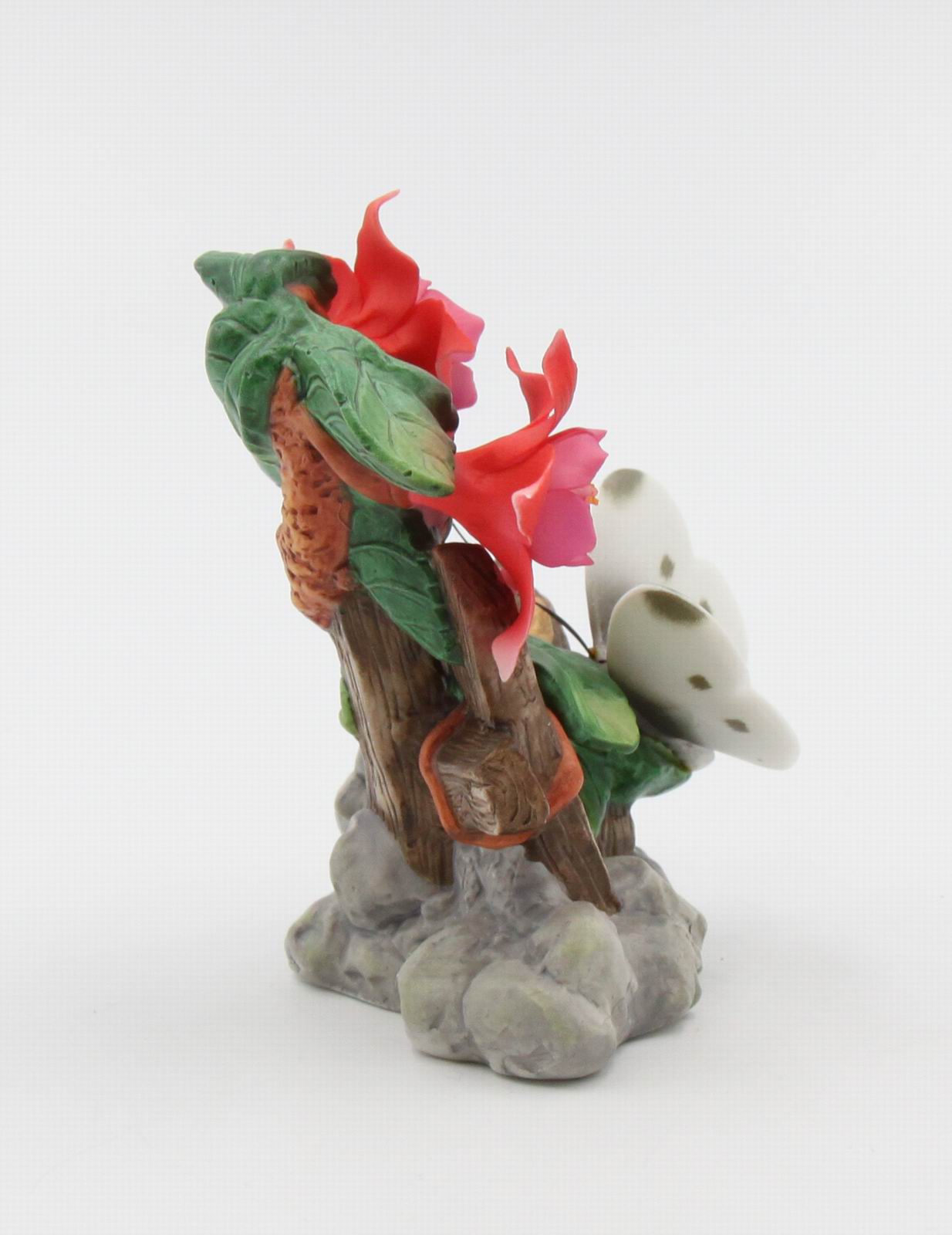 Ceramic Butterfly with Columbine Flower Figurine Home Décor Gift for Her Gift for Mom Nature Lover Gift - Figurine