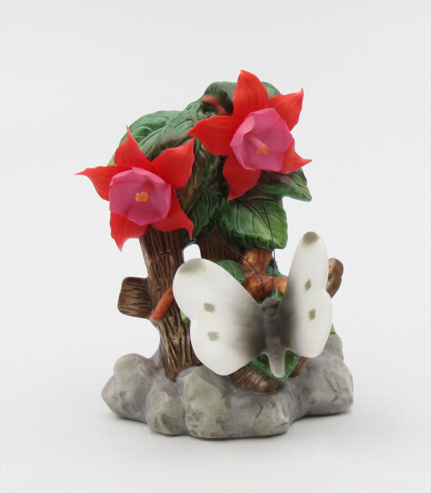 Ceramic Butterfly with Columbine Flower Figurine Home Décor Gift for Her Gift for Mom Nature Lover Gift - Figurine