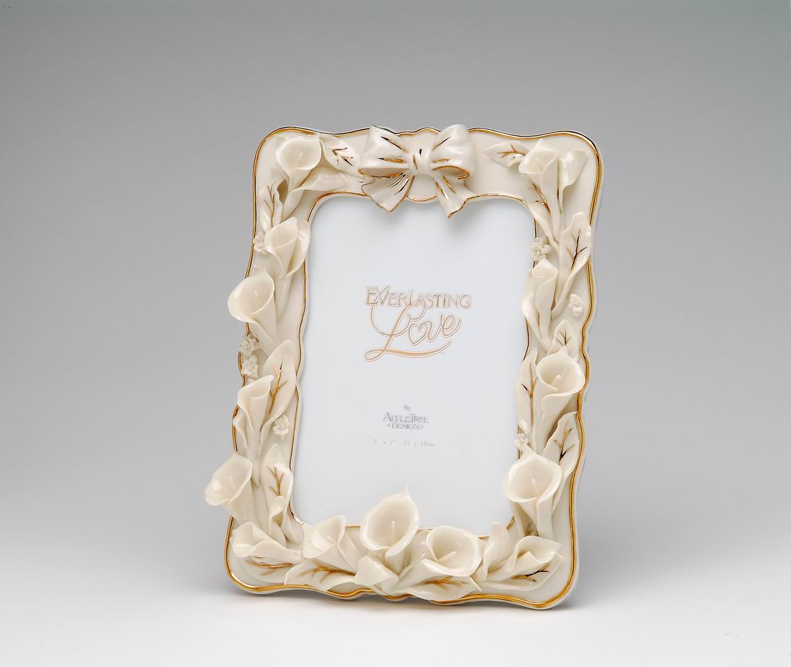 Ceramic Cala Lilies 5’’ X 7’’ Wedding Photo Frame Wedding Décor or Gift Anniversary Décor or Gift Home Décor Vanity