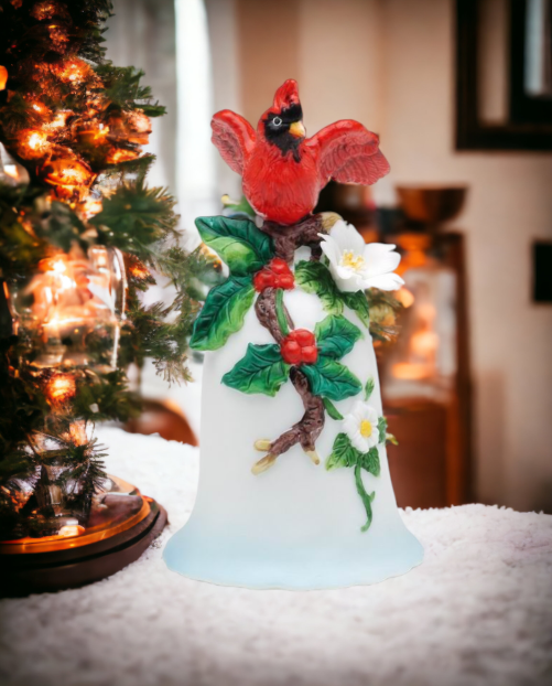 Ceramic Cardinal Bird Mini Bell Home Décor Gift for Her Gift for Mom Kitchen Décor Birdwatcher Gift Vintage Decor - Bell