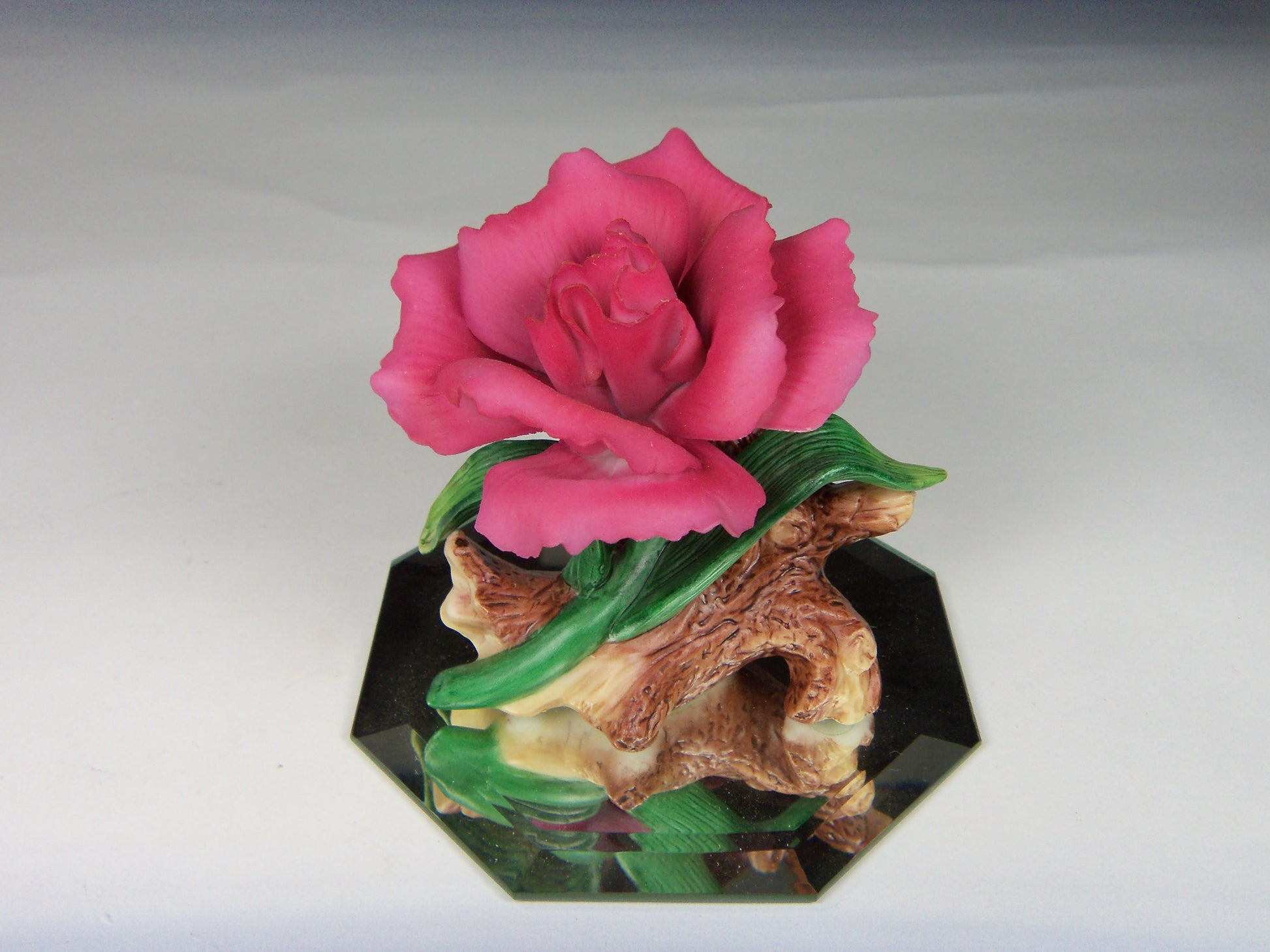 Ceramic Carnation Flower on Glass Base Figurine Gift for Her Gift for Mom Mother’s Day Gift Home Decor - Figurine