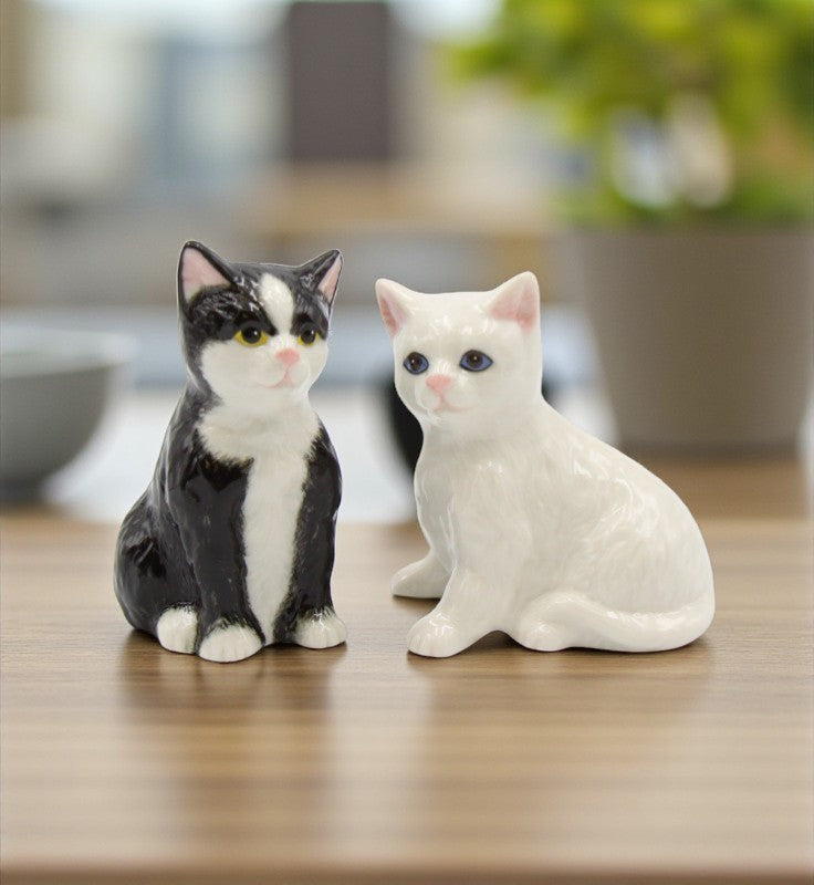 Ceramic Cat Salt And Pepper Shaker Set Home Décor Gift for Her Gift for Mom Kitchen Décor Cat Lovers Gift - Salt &
