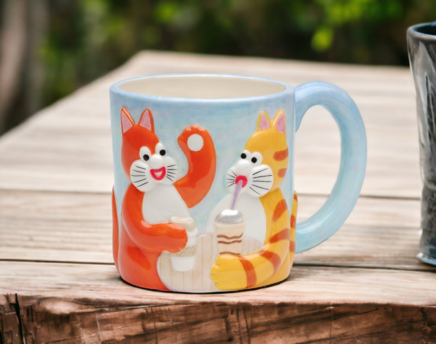 Ceramic Chatty Cats Mug Home Decor Gift for Cat Lover Cat Lady Cat Mom Gift - Mugs