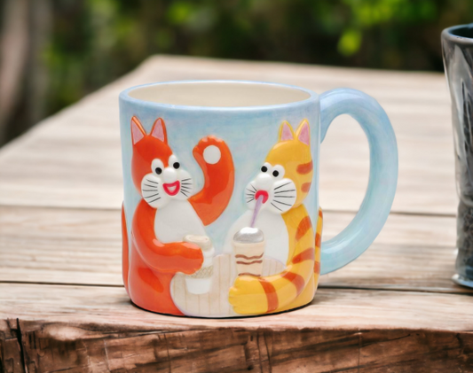 Ceramic Chatty Cats Mug Home Decor Gift for Cat Lover Cat Lady Cat Mom Gift - Mugs