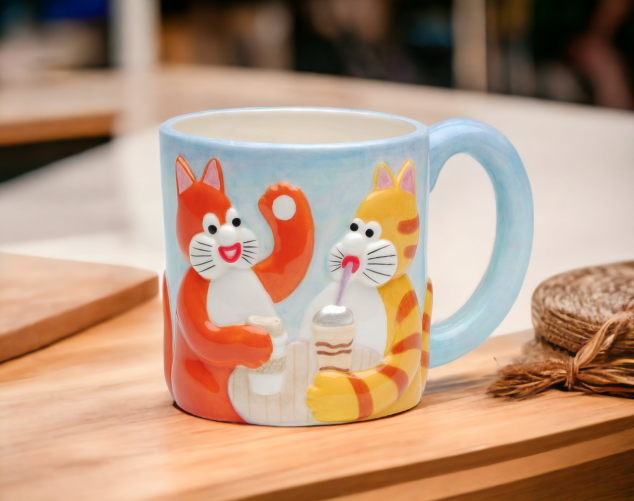 Ceramic Chatty Cats Mug Home Decor Gift for Cat Lover Cat Lady Cat Mom Gift - Mugs
