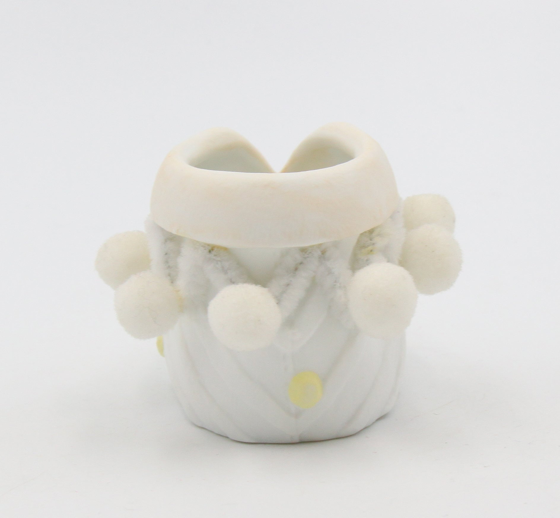 Ceramic Chenille Bootie Figurine Home Décor Nursery Room Décor Baby Shower Gift - Figurine