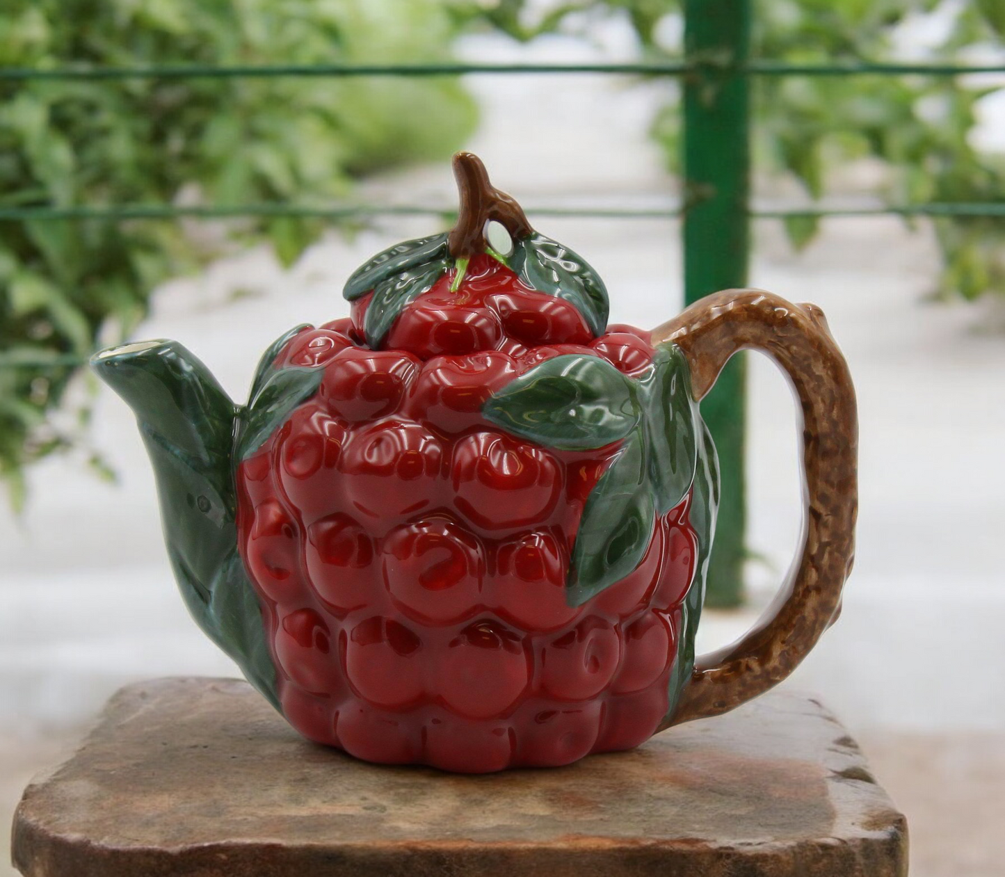 Ceramic Cherry Teapot Afternoon Tea Gift for Her Gift for Mom Kitchen Decor Cafe Decor - teapot