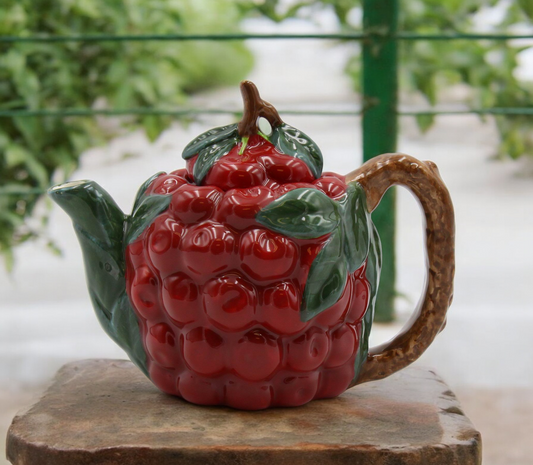 Ceramic Cherry Teapot Afternoon Tea Gift for Her Gift for Mom Kitchen Decor Cafe Decor - teapot