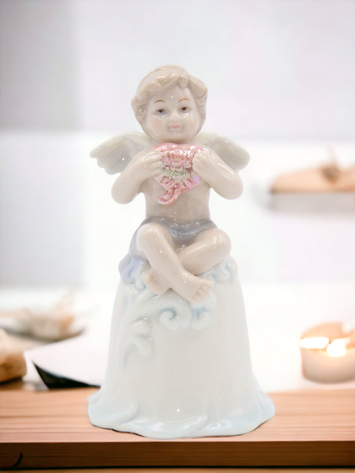 Ceramic Cherub Angel Mini Bell Religious Décor Religious Gift Church Décor Church Gift Baptism Gift - Bell