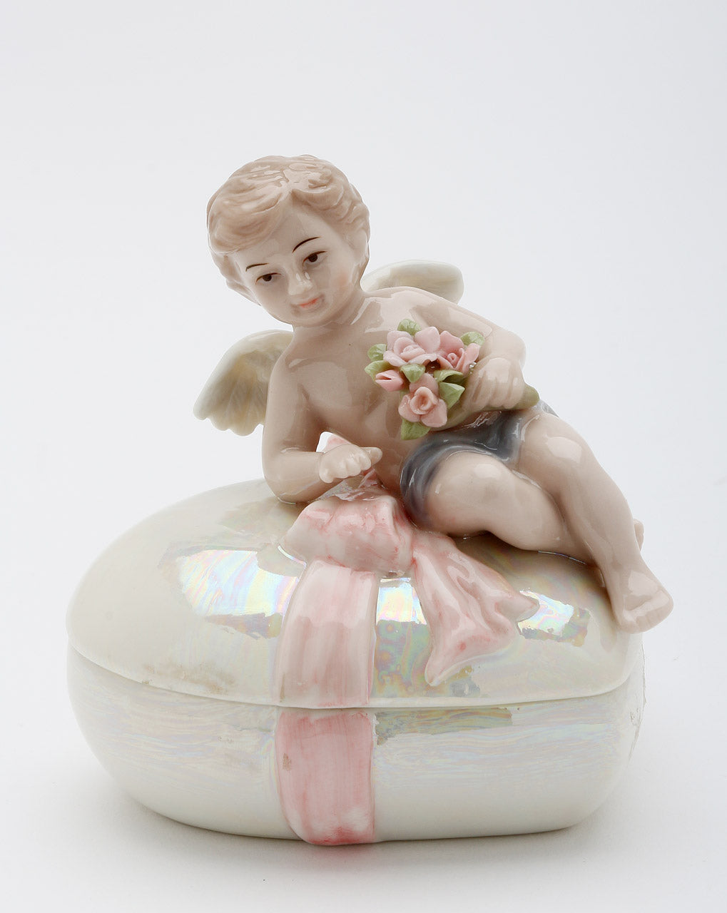 Ceramic Cherub Angel Trinket Box Religious Décor Religious Gift Church Décor Church Gift Baptism Gift Vanity Decor