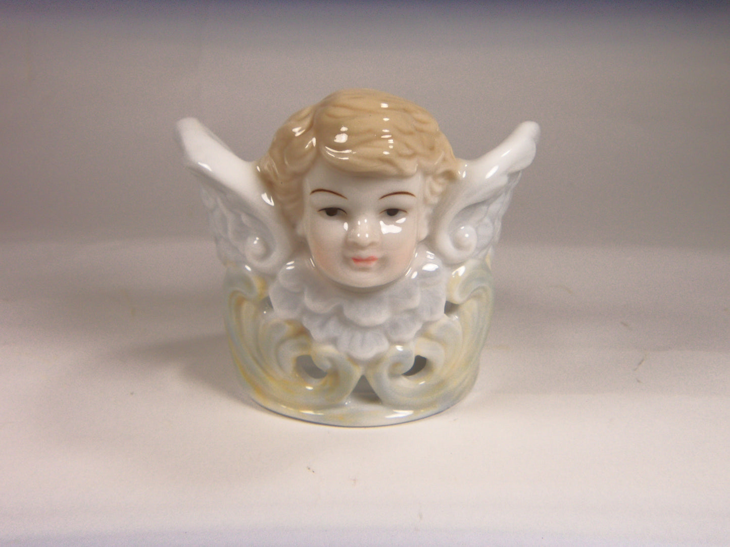 Ceramic Cherub Angel Votive Candle Holder Religious Decor Religious Gift Gift for Her Gift for Mom - Candle holder