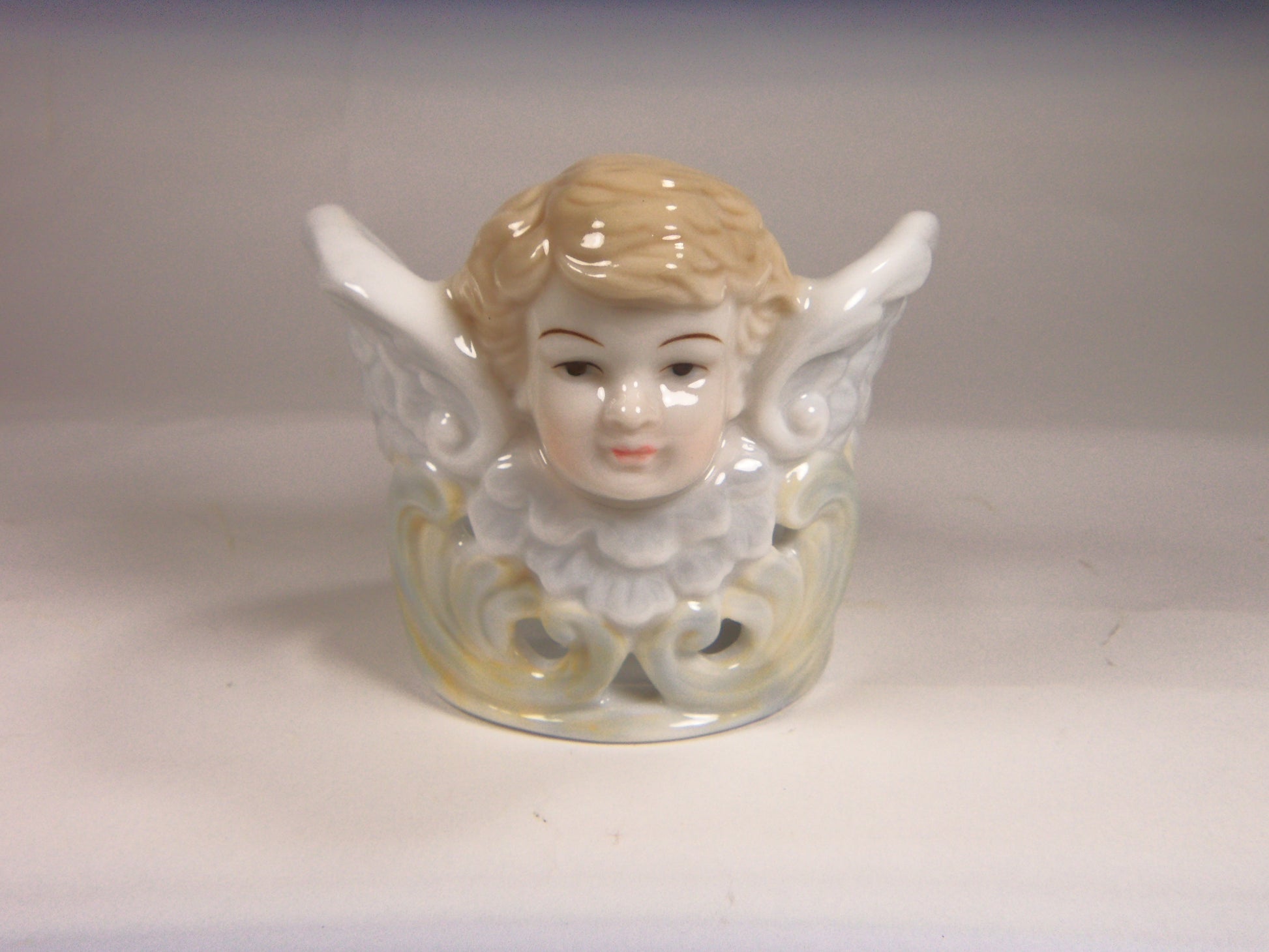 Ceramic Cherub Angel Votive Candle Holder Religious Decor Religious Gift Gift for Her Gift for Mom - Candle holder