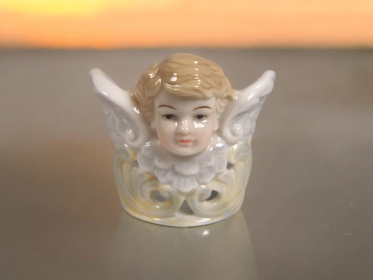 Ceramic Cherub Angel Votive Candle Holder Religious Decor Religious Gift Gift for Her Gift for Mom - Candle holder