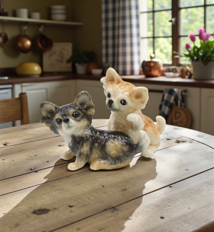 Ceramic Chihuahua Dog Salt And Pepper Shaker Set Home Décor Gift for Her Gift for Mom Kitchen Décor Dog Lover Gift Pet