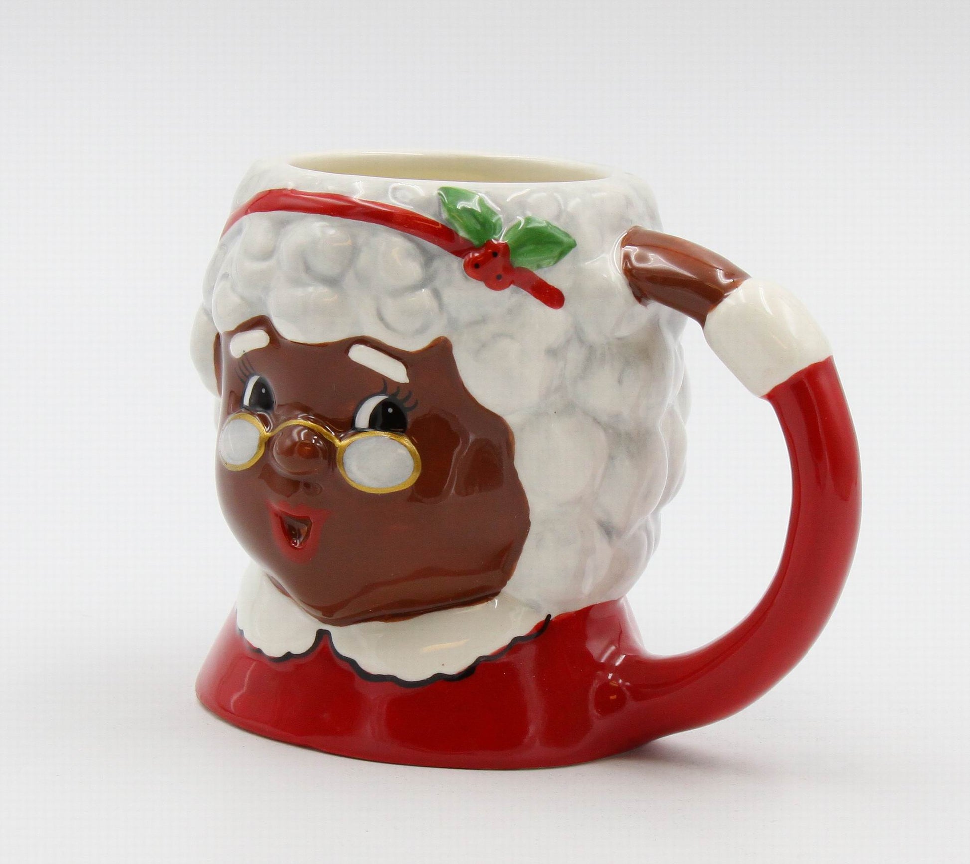 Ceramic Christmas African American Mrs. Claus Ceramic Mug Home Décor Gift for Her Gift for Mom Kitchen Décor Christmas