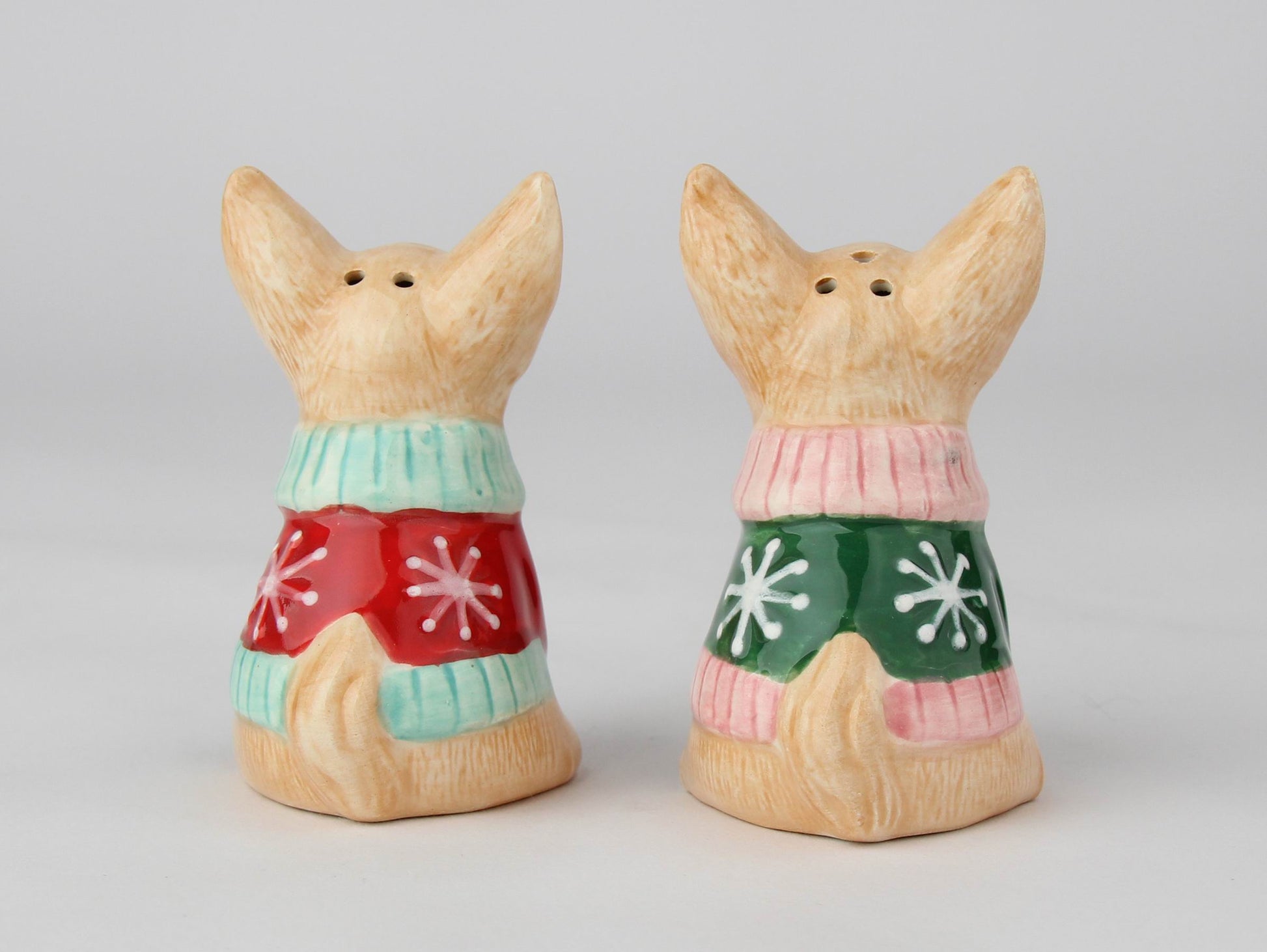Ceramic Christmas Chihuahua Dog Salt And Pepper Shakers Gift for Her Gift for Mom Kitchen Décor Gift for Dog Lover