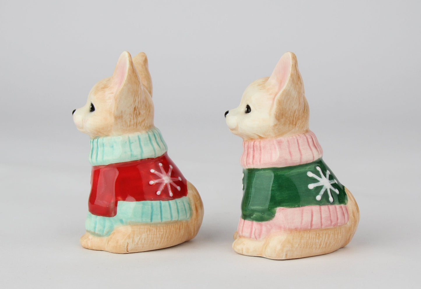 Ceramic Christmas Chihuahua Dog Salt And Pepper Shakers Gift for Her Gift for Mom Kitchen Décor Gift for Dog Lover
