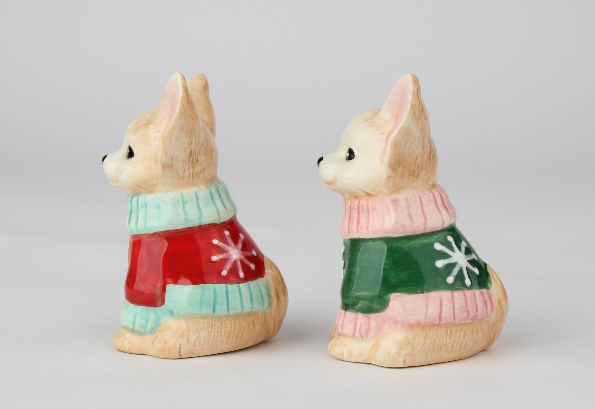 Ceramic Christmas Chihuahua Dog Salt And Pepper Shakers Gift for Her Gift for Mom Kitchen Décor Gift for Dog Lover
