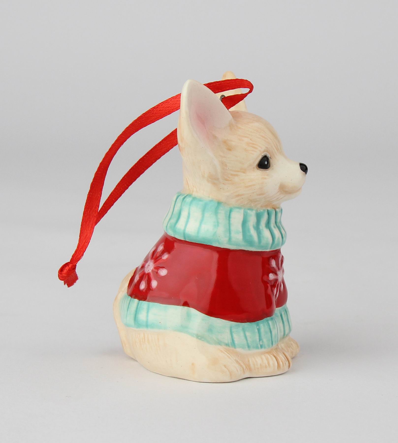 Ceramic Christmas Chihuahua Ornament Gift for Her Gift for Mom Kitchen Décor Dining Table Décor Gift for Dog Lover Pet
