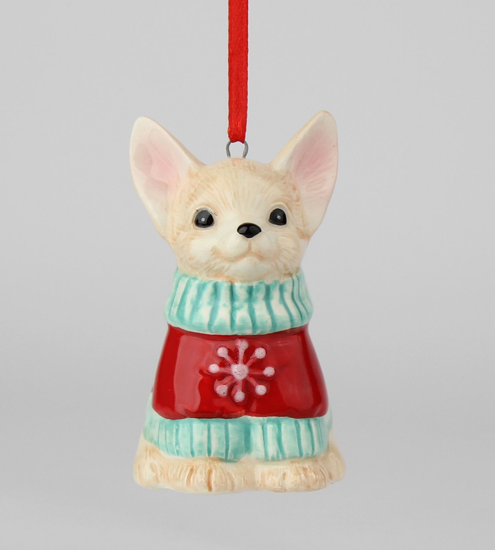 Ceramic Christmas Chihuahua Ornament Gift for Her Gift for Mom Kitchen Décor Dining Table Décor Gift for Dog Lover Pet