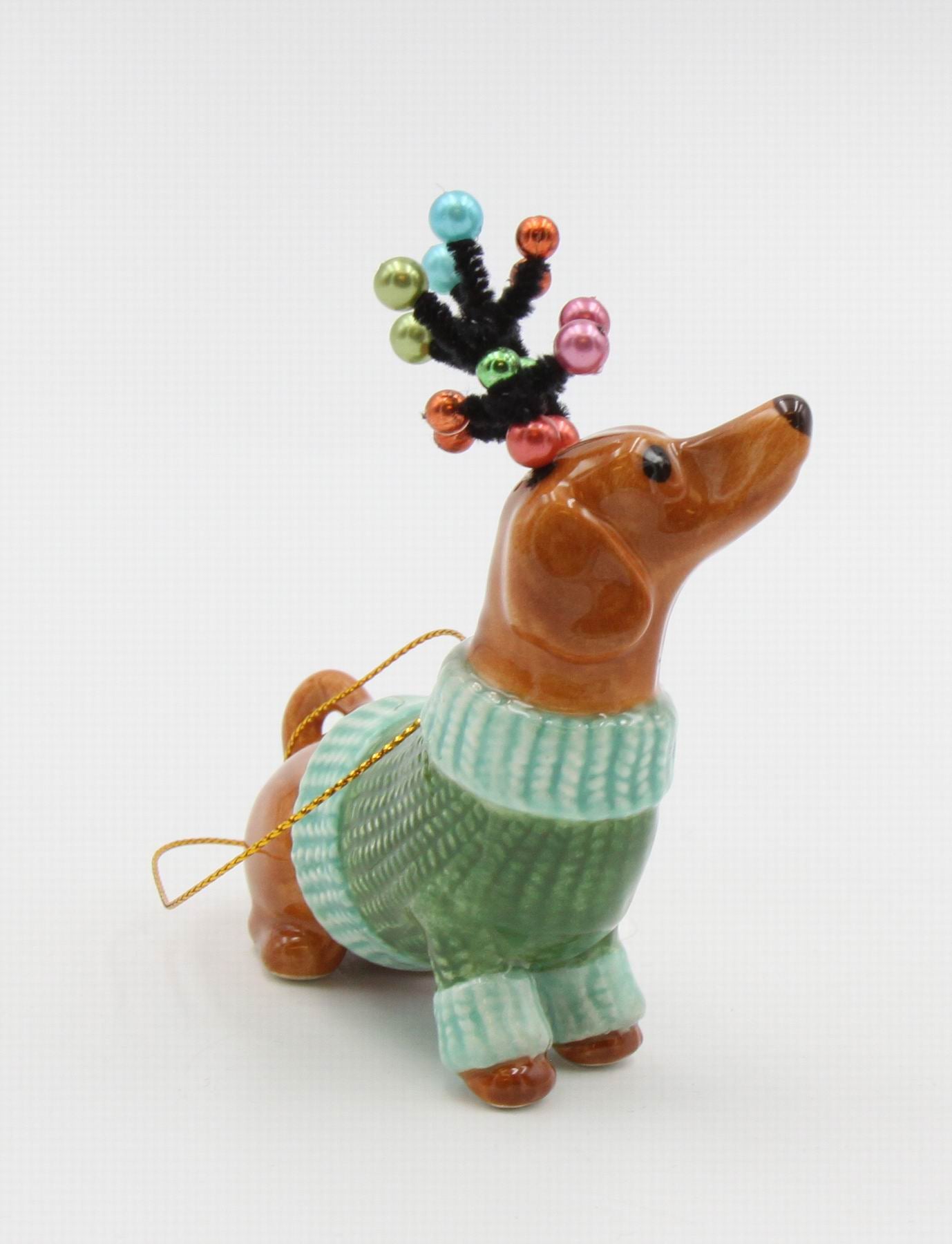 Ceramic Christmas Dachshund Ornament Christmas Tree Decor Dachshund Owner Gift Dog Lover Gift - Ornament