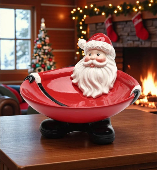 Ceramic Christmas Decor Santa Claus Candy Bowl Home Décor Gift for Her Gift for Mom Kitchen Décor Christmas Décor
