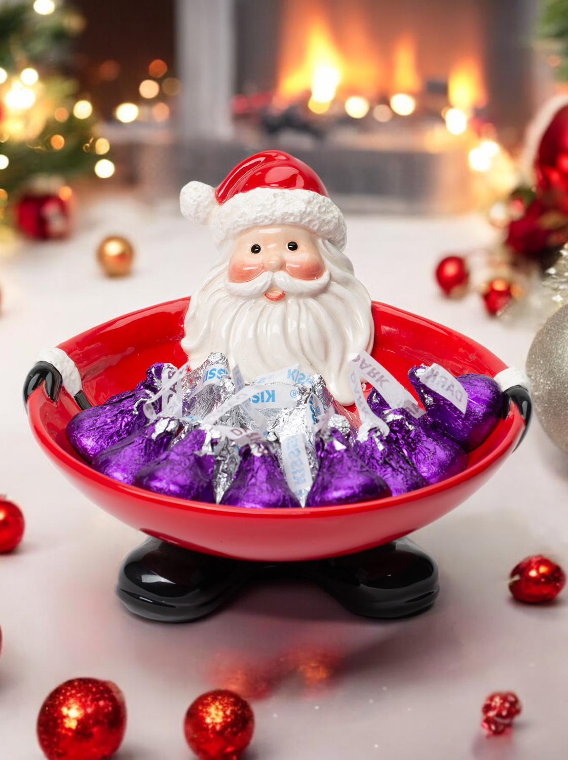 Ceramic Christmas Decor Santa Claus Candy Bowl Home Décor Gift for Her Gift for Mom Kitchen Décor Christmas Décor