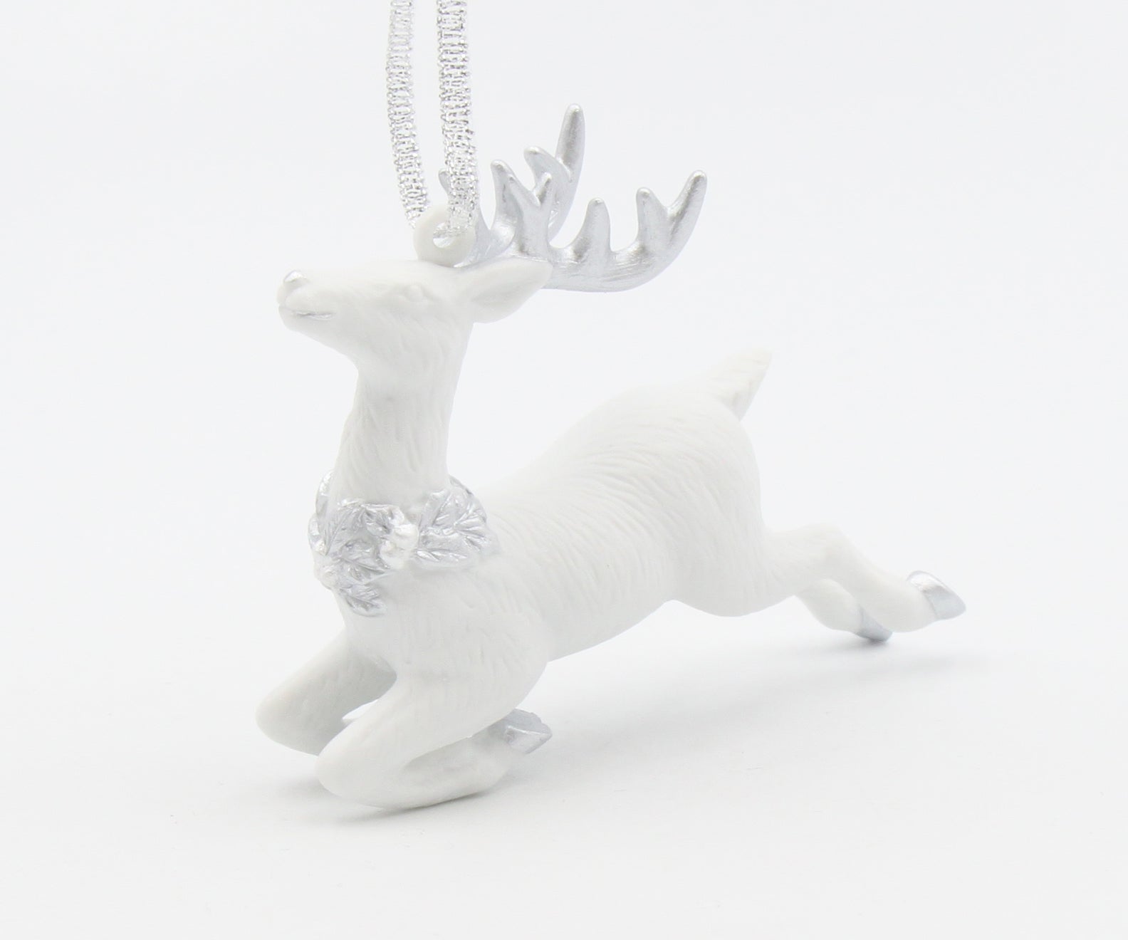 Ceramic Christmas Decor Silver Reindeer Ornament Home Décor Gift for Her Gift for Mom Kitchen Décor Christmas Décor