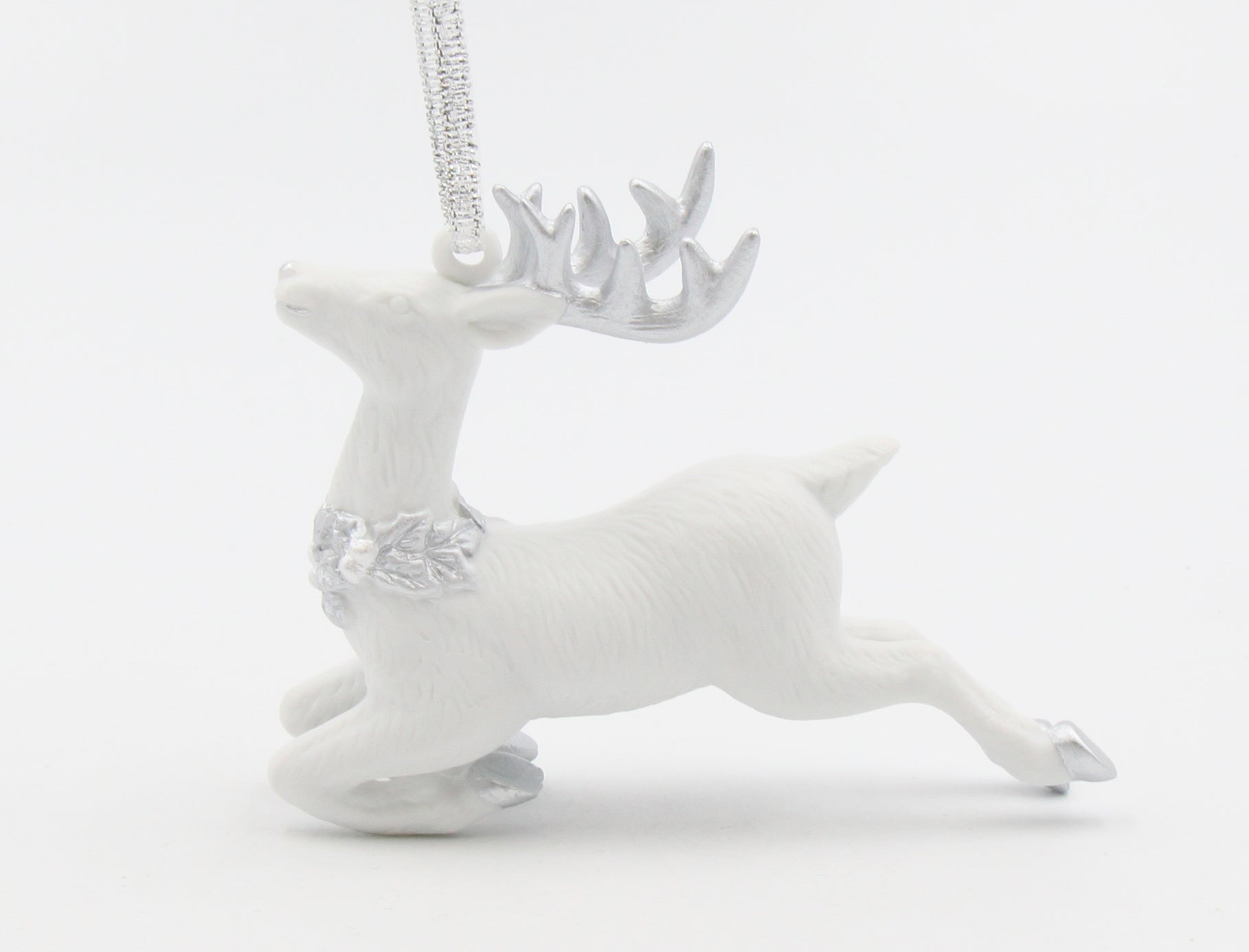 Ceramic Christmas Decor Silver Reindeer Ornament Home Décor Gift for Her Gift for Mom Kitchen Décor Christmas Décor