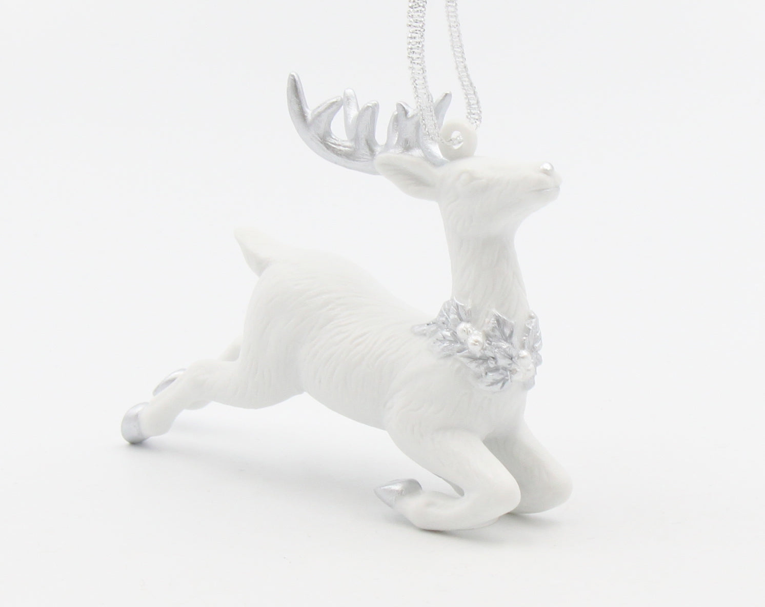 Ceramic Christmas Decor Silver Reindeer Ornament Home Décor Gift for Her Gift for Mom Kitchen Décor Christmas Décor