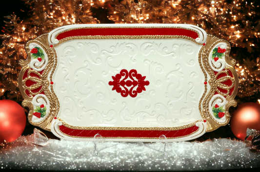 Ceramic Christmas Fantasia Platter Home Décor Gift for Her Gift for Mom Kitchen Décor Christmas Décor - Plates