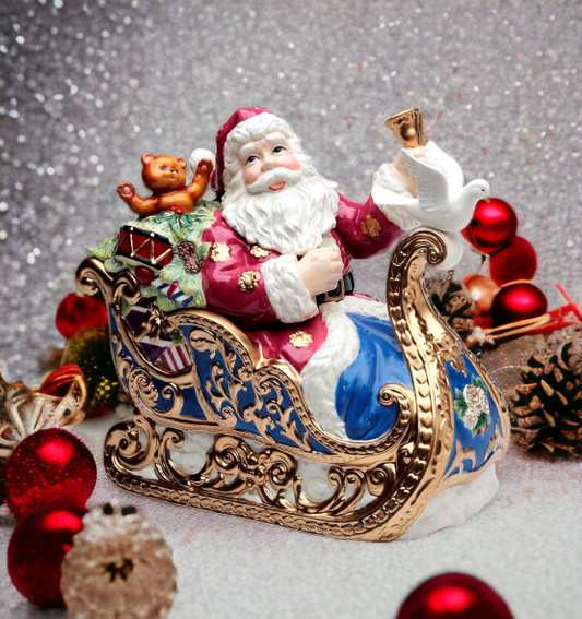 Ceramic Christmas Fantasia Santa Cookie Jar Home Décor Gift for Her Gift for Mom Kitchen Décor Christmas Décor
