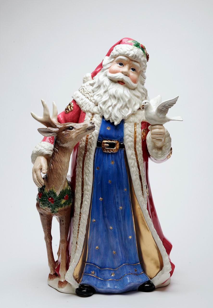 Ceramic Christmas Fantasia Santa With Reindeer Figurine Home Décor Gift for Her Gift for Mom Kitchen Décor Christmas