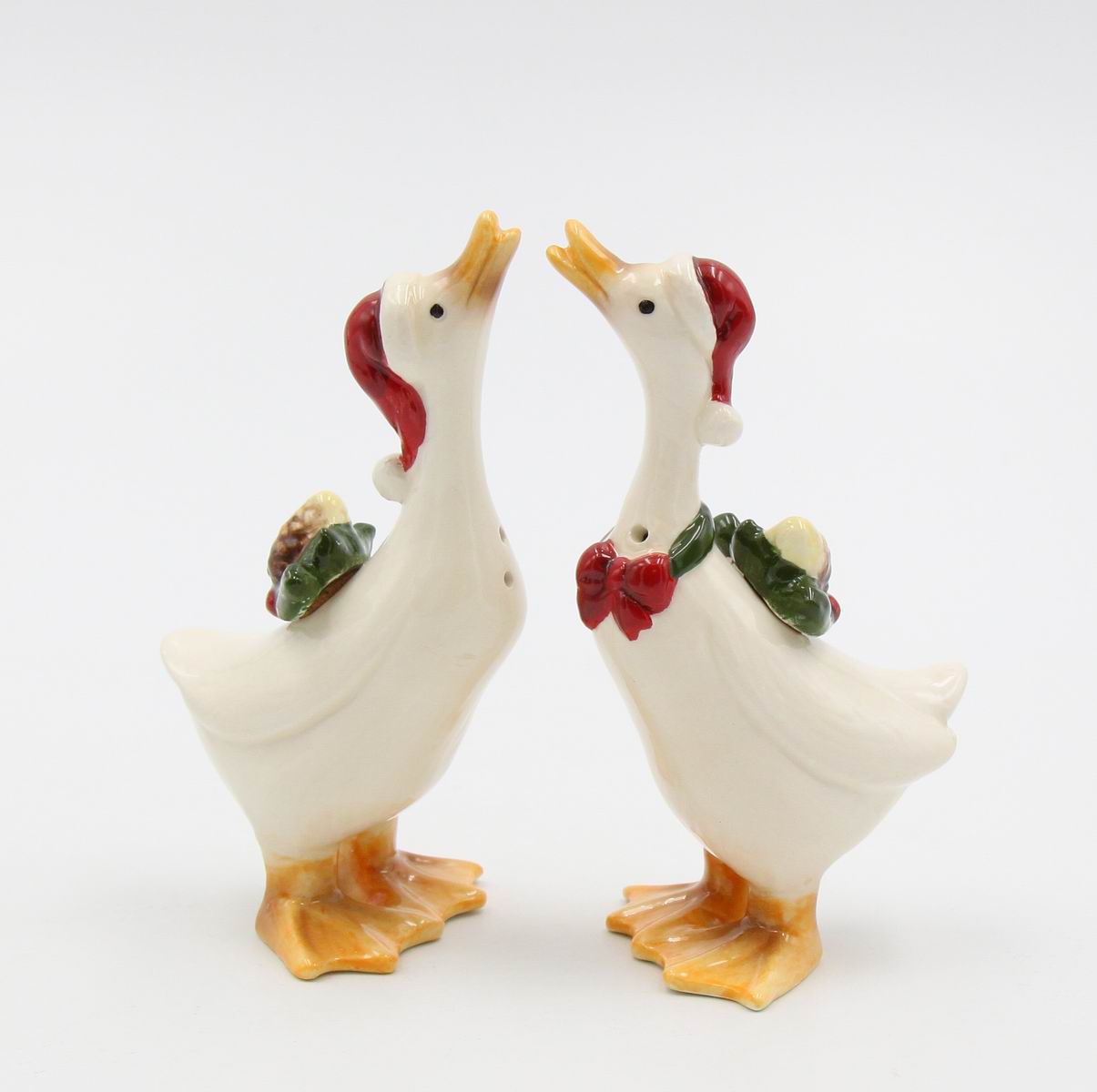 Ceramic Christmas Geese Salt & Pepper Shakers Home Décor Gift for Her Gift for Mom Kitchen Décor Farmhouse Decor - Salt
