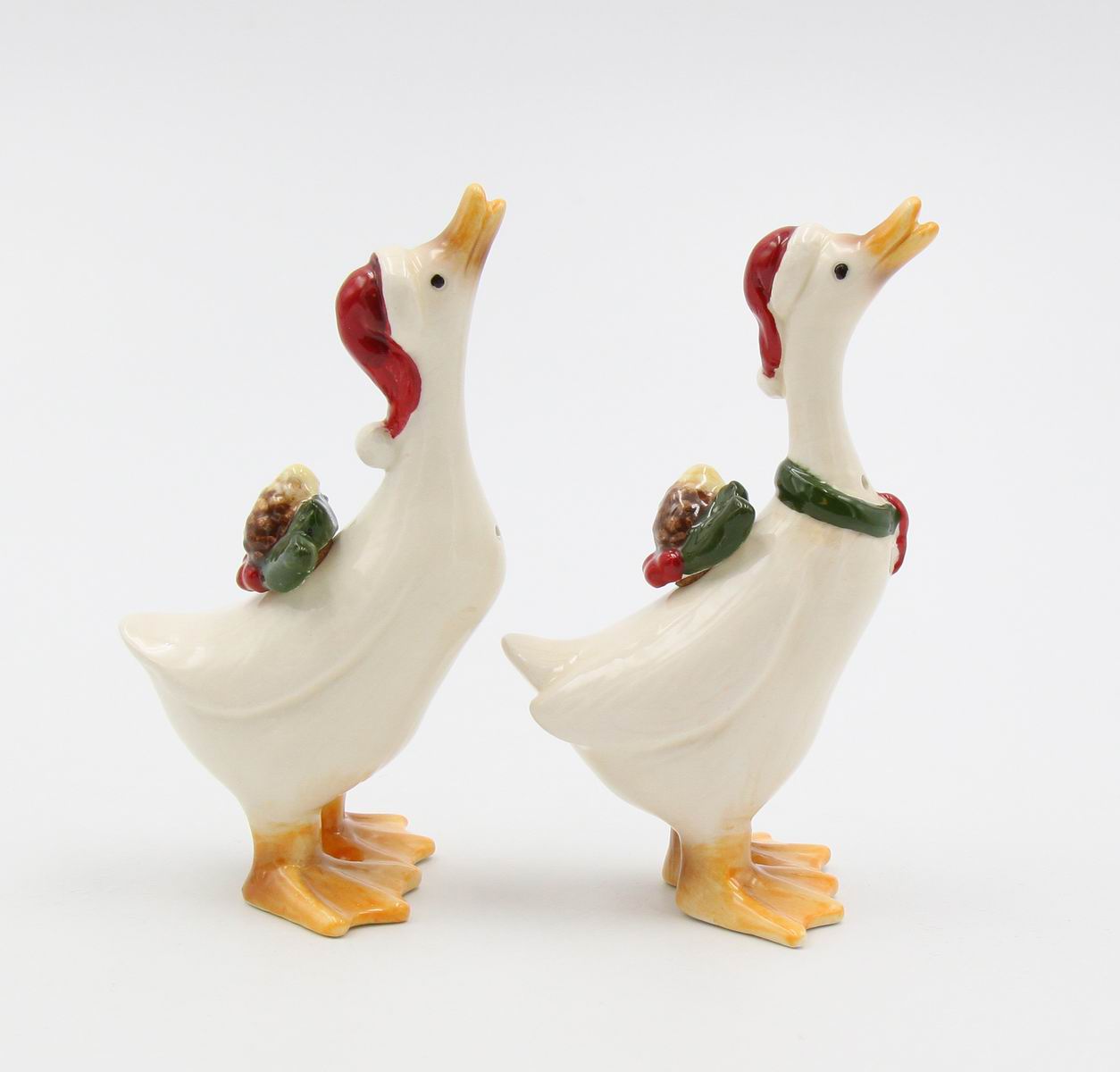Ceramic Christmas Geese Salt & Pepper Shakers Home Décor Gift for Her Gift for Mom Kitchen Décor Farmhouse Decor - Salt
