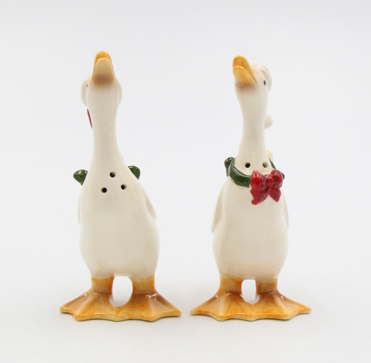 Ceramic Christmas Geese Salt & Pepper Shakers Home Décor Gift for Her Gift for Mom Kitchen Décor Farmhouse Decor - Salt