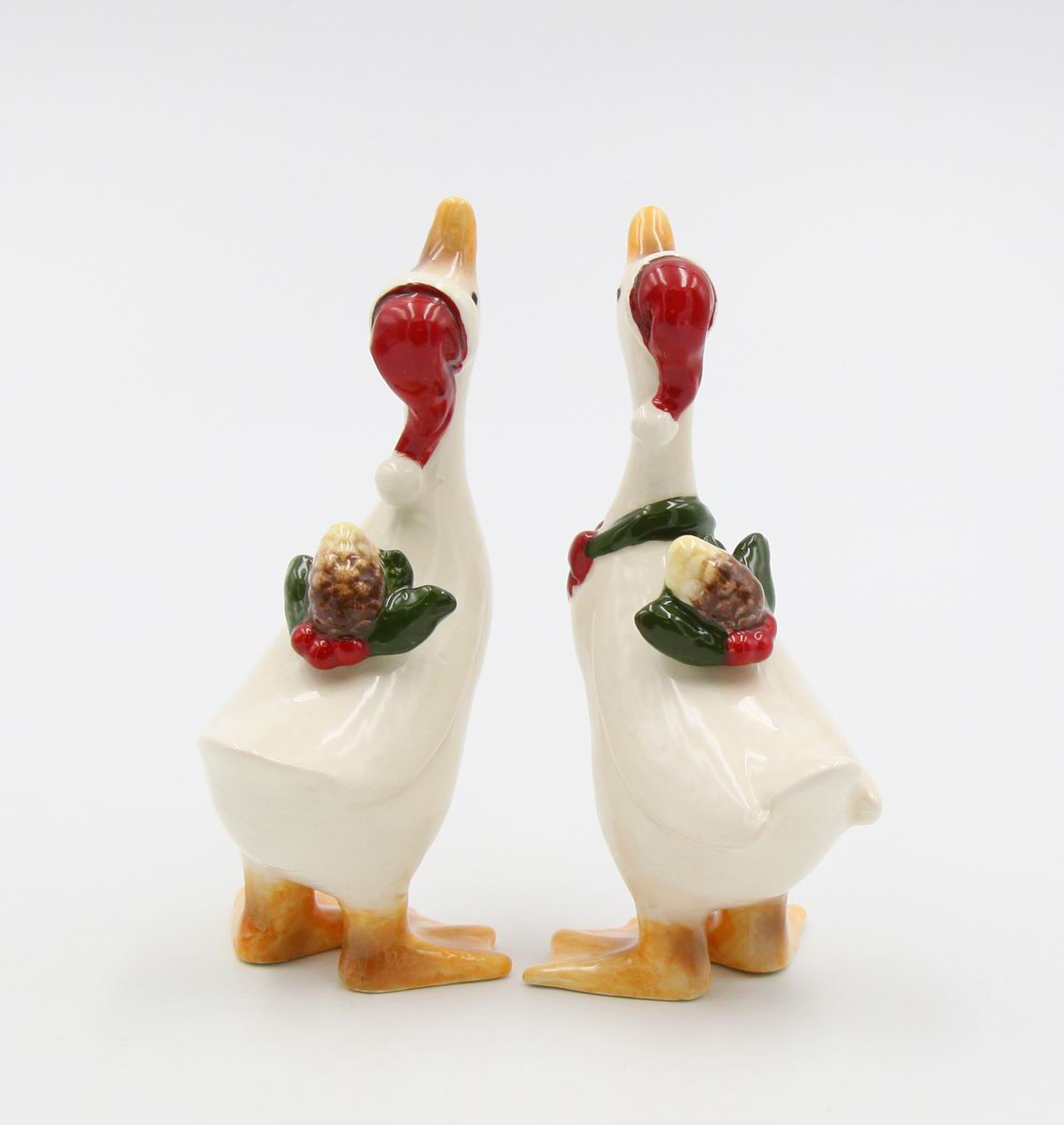 Ceramic Christmas Geese Salt & Pepper Shakers Home Décor Gift for Her Gift for Mom Kitchen Décor Farmhouse Decor - Salt