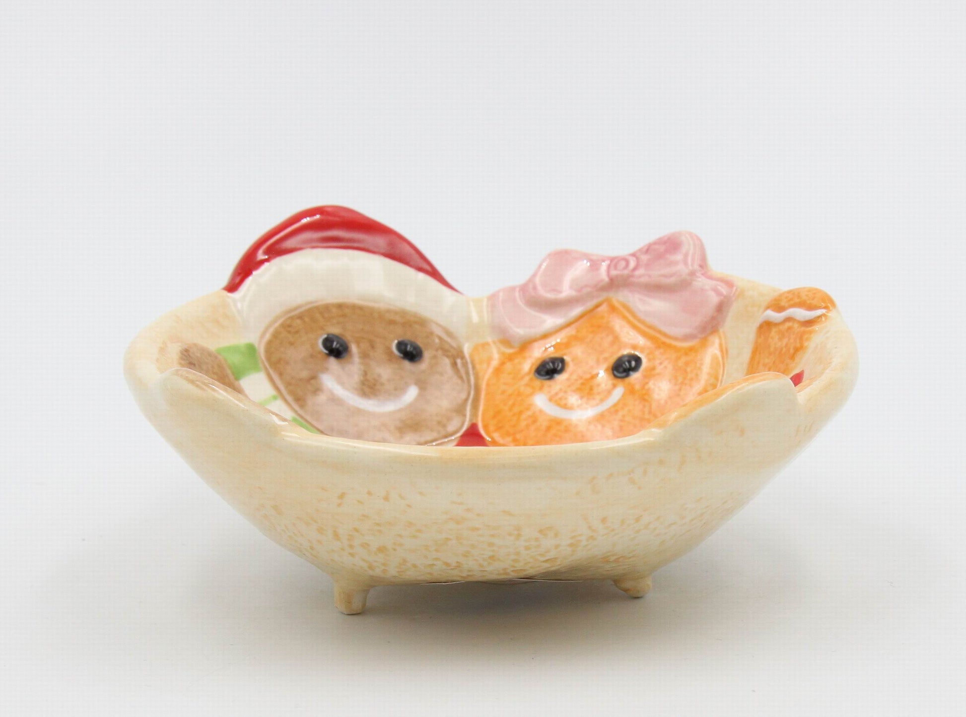 Ceramic Christmas Gingerbread Man Candy Bowl-Set Of 2 Home Décor Gift for Her Gift for Mom Kitchen Décor Christmas