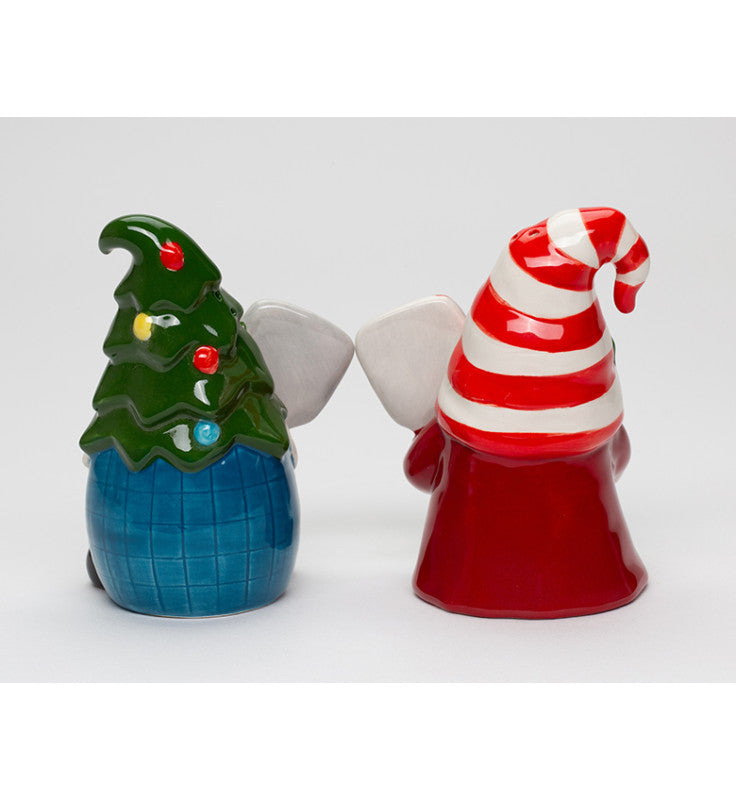 Ceramic Christmas Gnomes Playing Pickleball Salt and Pepper Shakers Christmas Decor Fairy Garden Decor Pickleball