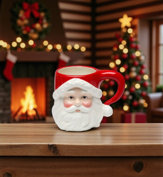 Ceramic Christmas Holiday Santa Mugs (Set Of 4) Home Décor Gift for Her Gift for Mom Kitchen Décor Christmas Décor