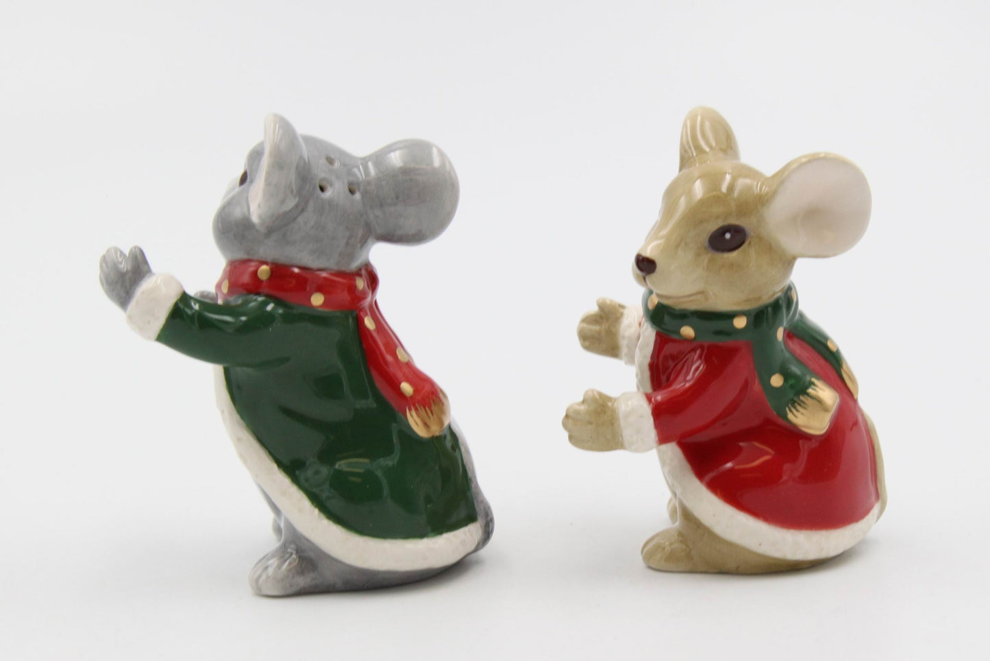 Ceramic Christmas Mice Salt And Pepper Shakers Christmas Dinner Decor Gift for Her Gift for Mom - Salt & Pepper Shakers