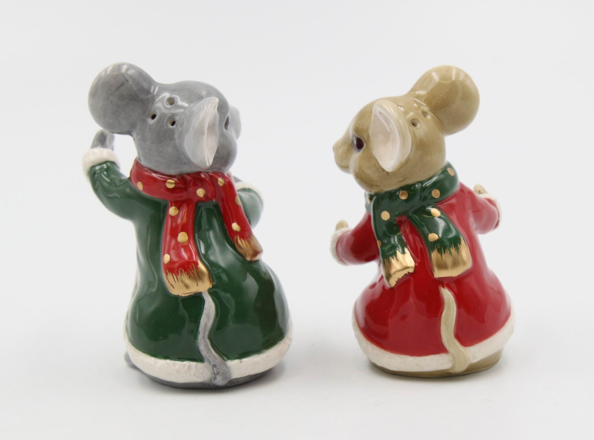 Ceramic Christmas Mice Salt And Pepper Shakers Christmas Dinner Decor Gift for Her Gift for Mom - Salt & Pepper Shakers