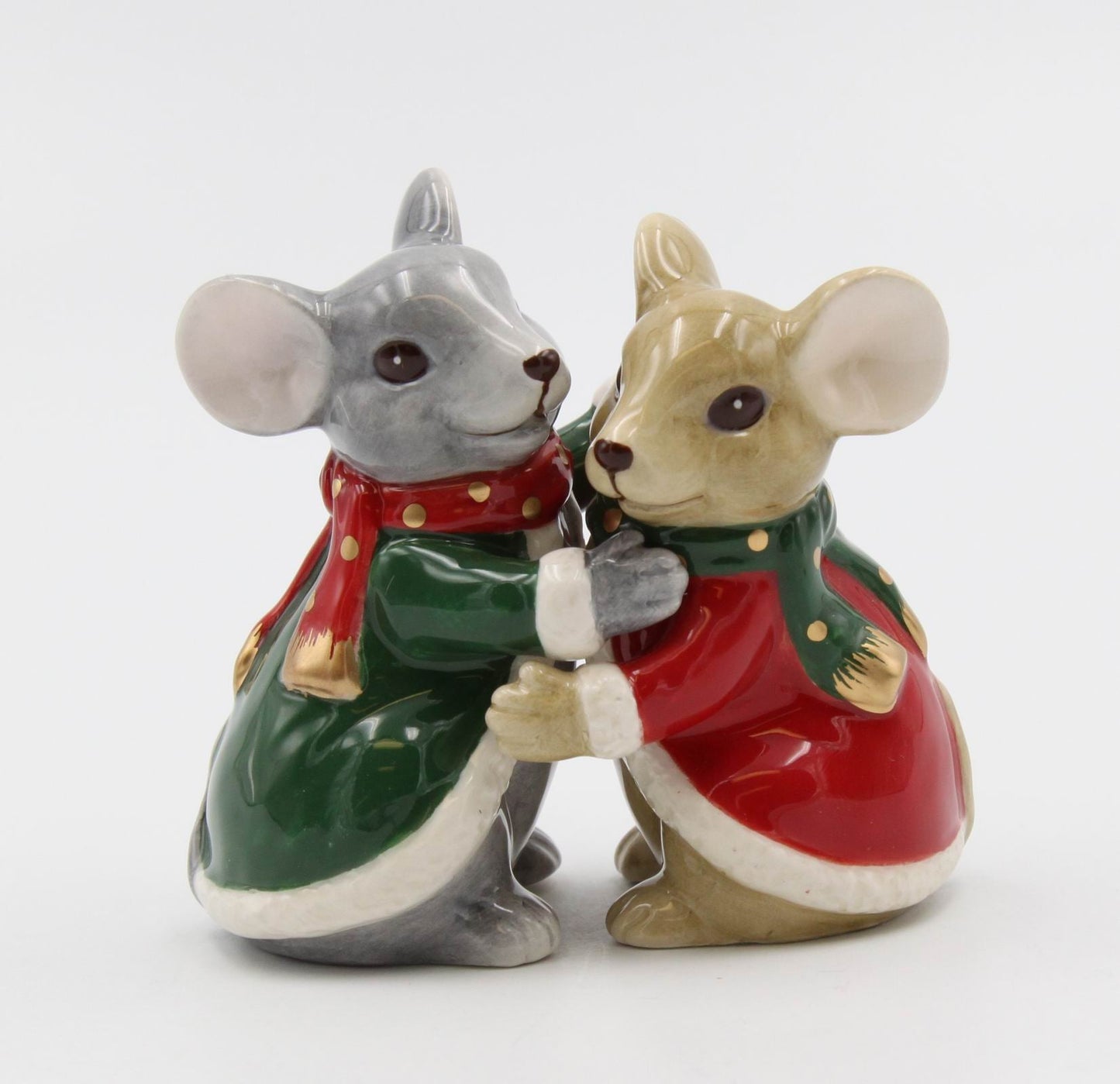 Ceramic Christmas Mice Salt And Pepper Shakers Christmas Dinner Decor Gift for Her Gift for Mom - Salt & Pepper Shakers