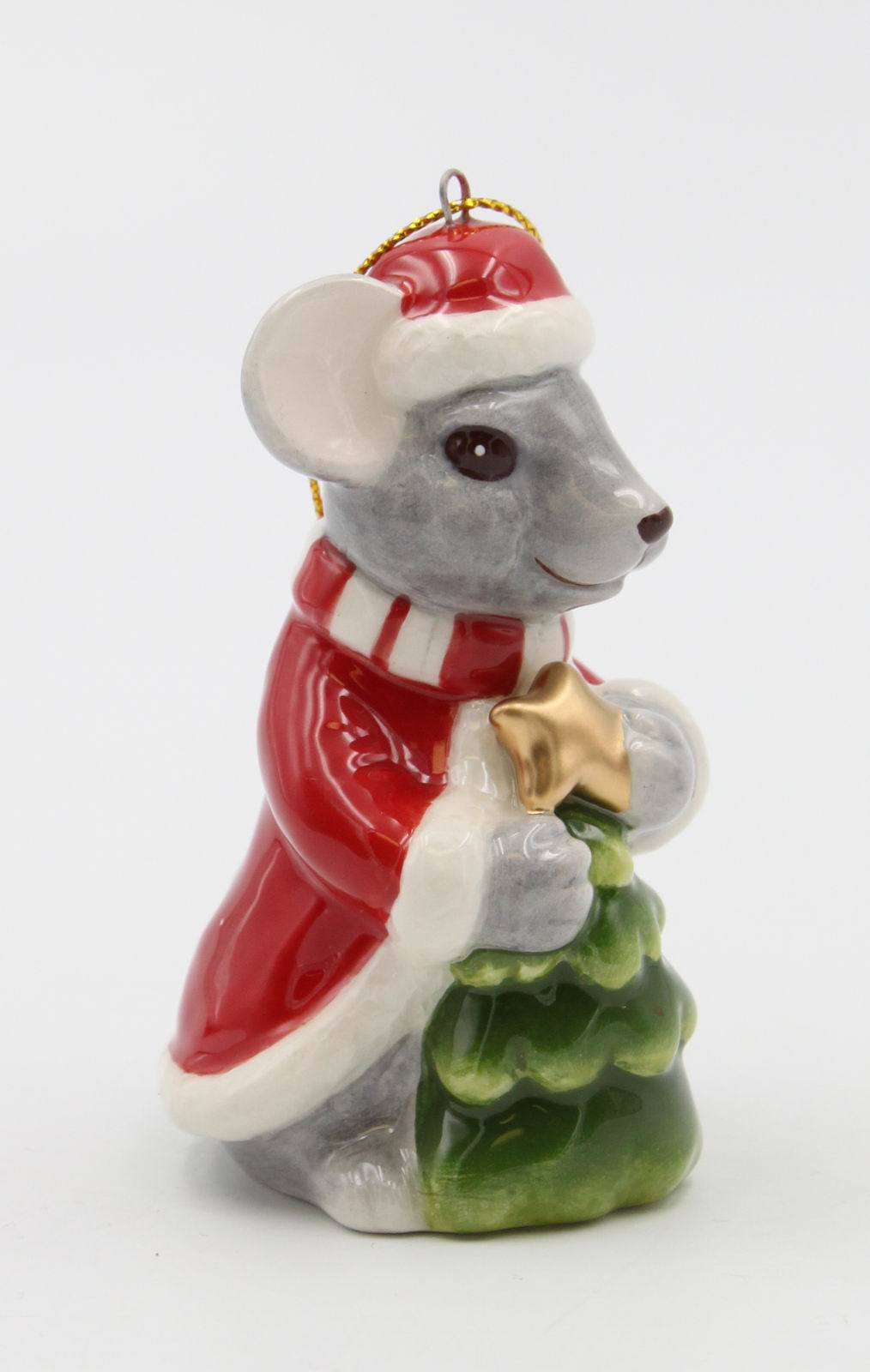 Ceramic Christmas Mouse With Tree Ornament Home Décor Gift for Her Gift for Mom Kitchen Décor Christmas Décor - Holiday