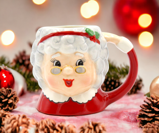 Ceramic Christmas Mrs. Claus Mug Home Décor Gift for Her Gift for Mom Kitchen Décor Christmas Décor - Mugs